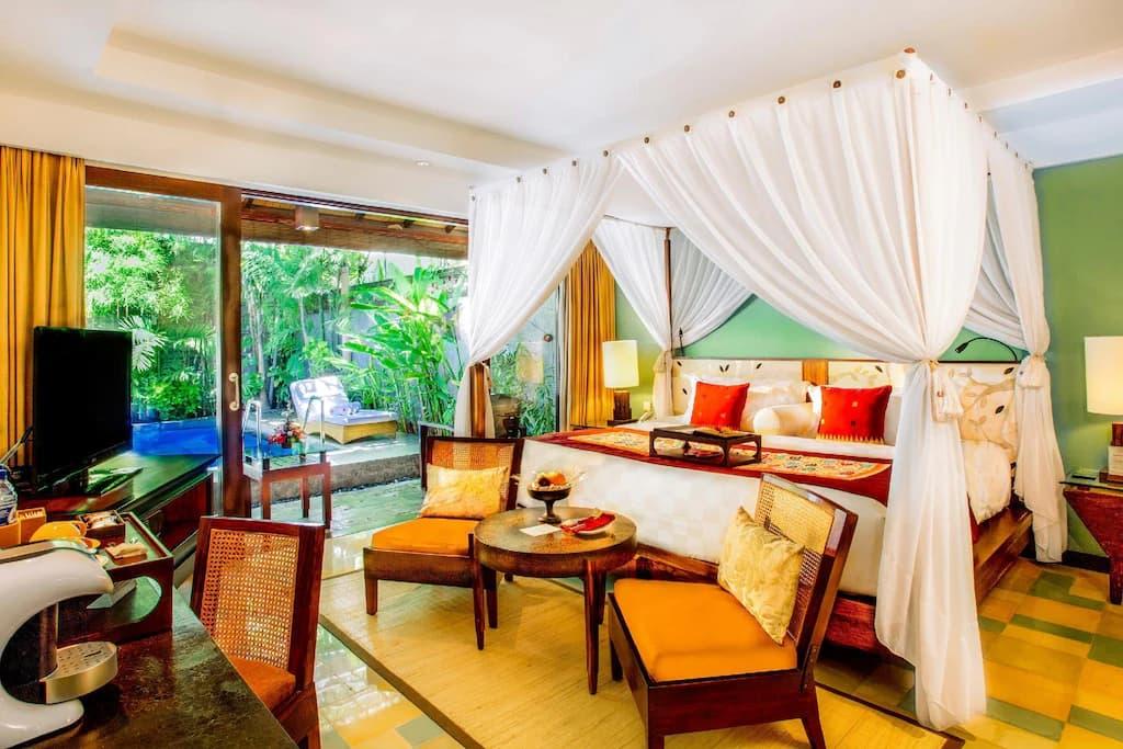 فيلا من غرفة نوم واحدة مع مسبح خاص